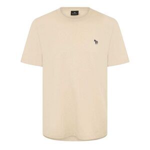 Paul Smith Mens Embroidered Motif Cotton T-Shirt / Beige